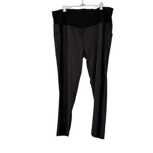 White Birch‎ Black Leggings w/ Side Pockets & Stripe Size 3XL